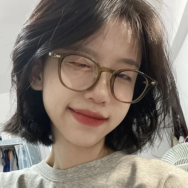 Korean Retro Alloy Glasses Frame Girl Ins No Makeup Plain Glasses Men Light Eyewear  Cute Decorative Computer Glasses