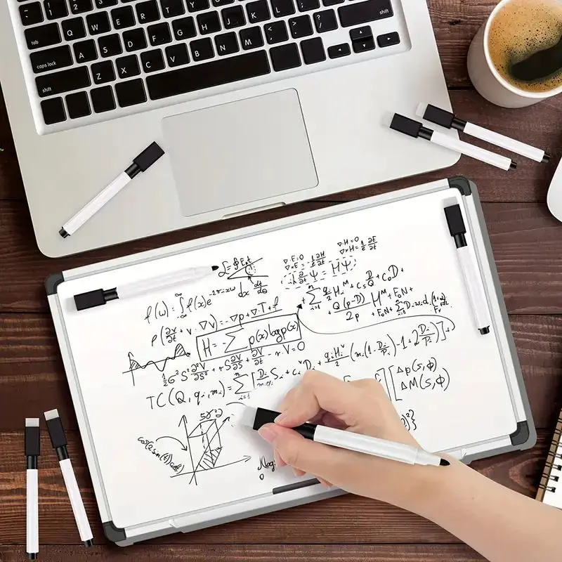 10개입 지우개 캡이 있는 화이트보드용 드라이 이레이저 마커, 화이트보드, 드라이 이레이저 보드, 학교, 사무실 및 가정용 (검정색)