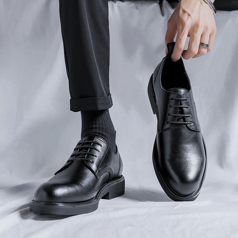 Black-Gentleman-Oxford-Leather-Men-s-Shoes-Fashion-Casual-Pointed-Toe ...