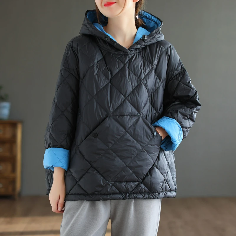 

New Korean Version Loose Cotton Clip Short Warm Pullover Hood Winter Jacket for Women Coat Women Autumn and Winter Coat Women's
