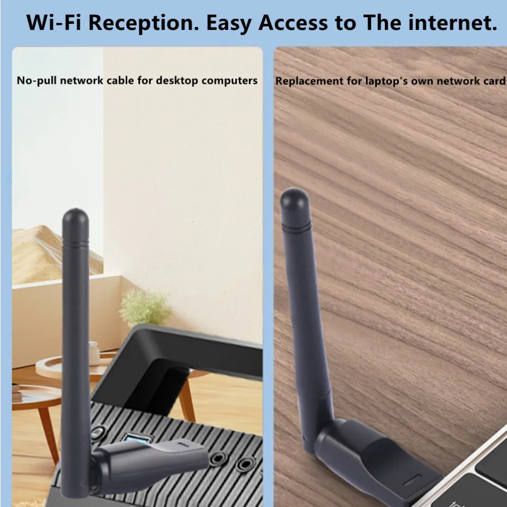 Grwibeou-mini Usb Wifi Adaptador Mt7601 150mbps Placa de Rede sem Fio 2.4ghz Receptor Wi-fi Dongle para pc Desktop Laptop - Imagem 2