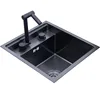 Kitchen 304 Stainless Steel Hidden Small Single Slot Sink, Island Bar with Cover, Invisible Folding Faucet Sink 35cmx45cm 5