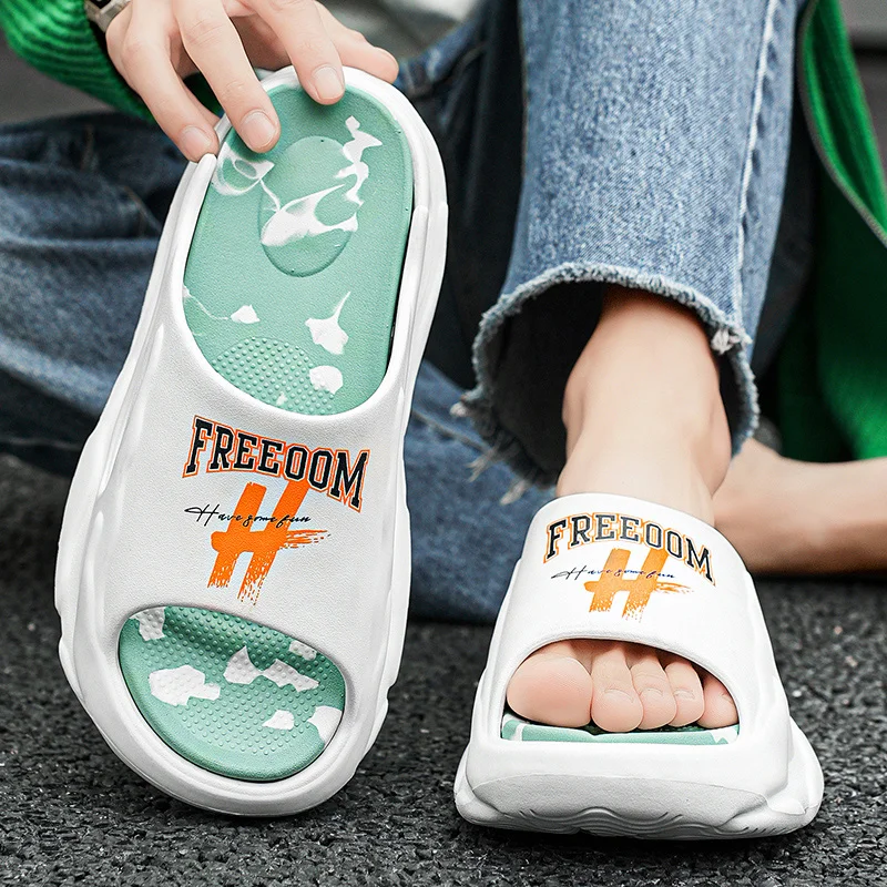 Flip Flops Cushioned Slippers Eva Slippers Summer Slippers House Shoes Summer Sandals Beach Shoes Men Summer Slippers Flip Flops Soft Bottom Sandals Flat Shoes for Couple Beach Household