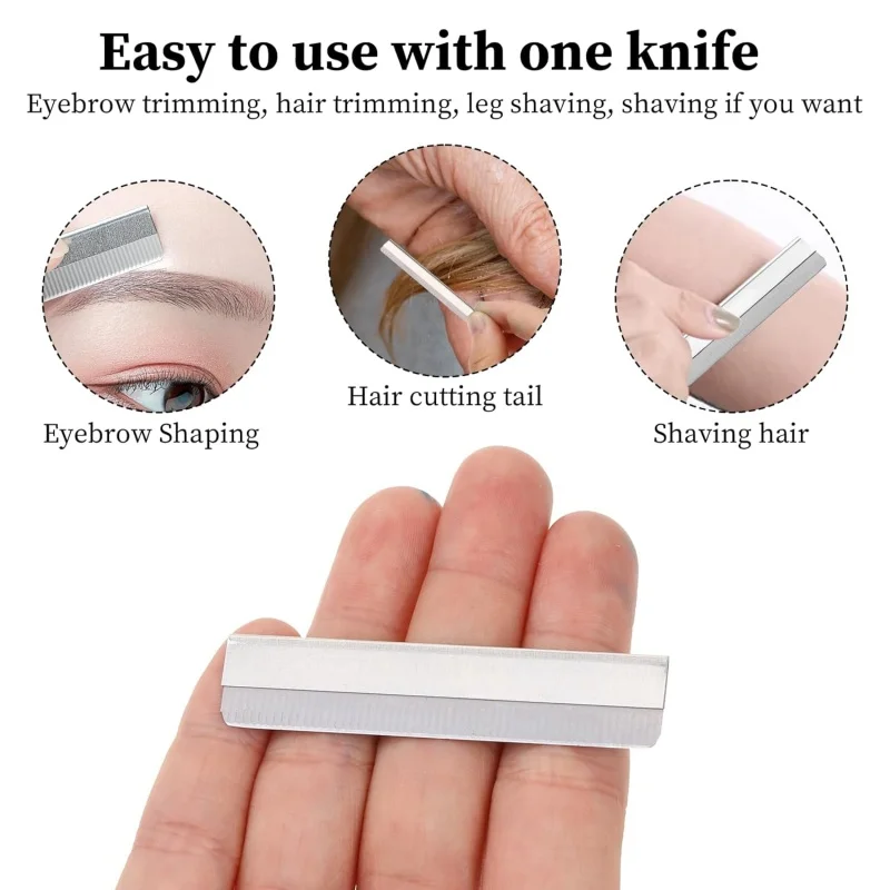20/40Pcs Eyebrow Trimmer Hair Remover Stainless Steel Women Razor For Eyebrows Face Shaver Hair Removal Knife Salon Makeup Tools eyebrow trimmer set,eyebrow razor set,eyebrow trimmer blade,eyebrow razor,hair remover,eyebrow trimmer,face shaver,facial hair remover,hair shaver
