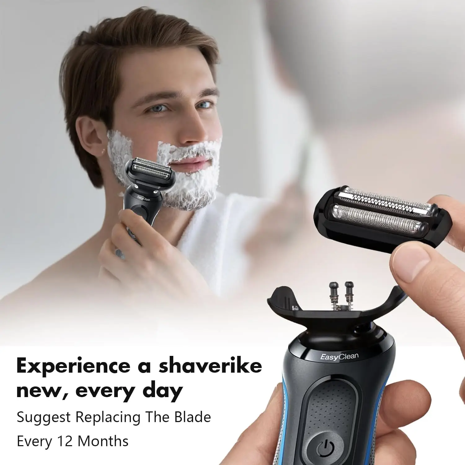 Electric Shaver Head Electric Shaver Blades 53B Foil Head for Braun Series 5 & 6 Electric Shaver 5018s 5020s 5031s 5050cs 6020s 6072cc 6075cc 6072cc 6090cc 5035s