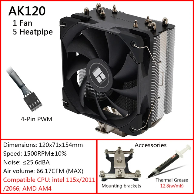 Thermalright BA120 ARGB CPU Air-Cooled Cooler AGHP Anti-Gravity 6 Heat Pipe  120mm Silent Fan For AM4/1700/115X/1200 - AliExpress