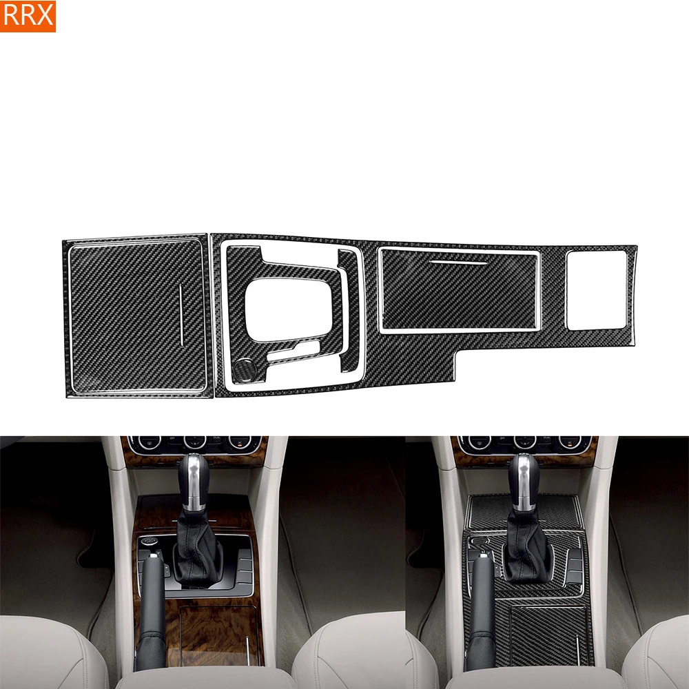 

Storage Box Gear Shift Cup Holder Set Carbon Fiber Stickers For Volkswagen Passat NMS B7 2012-2019 Car Interior Accessories
