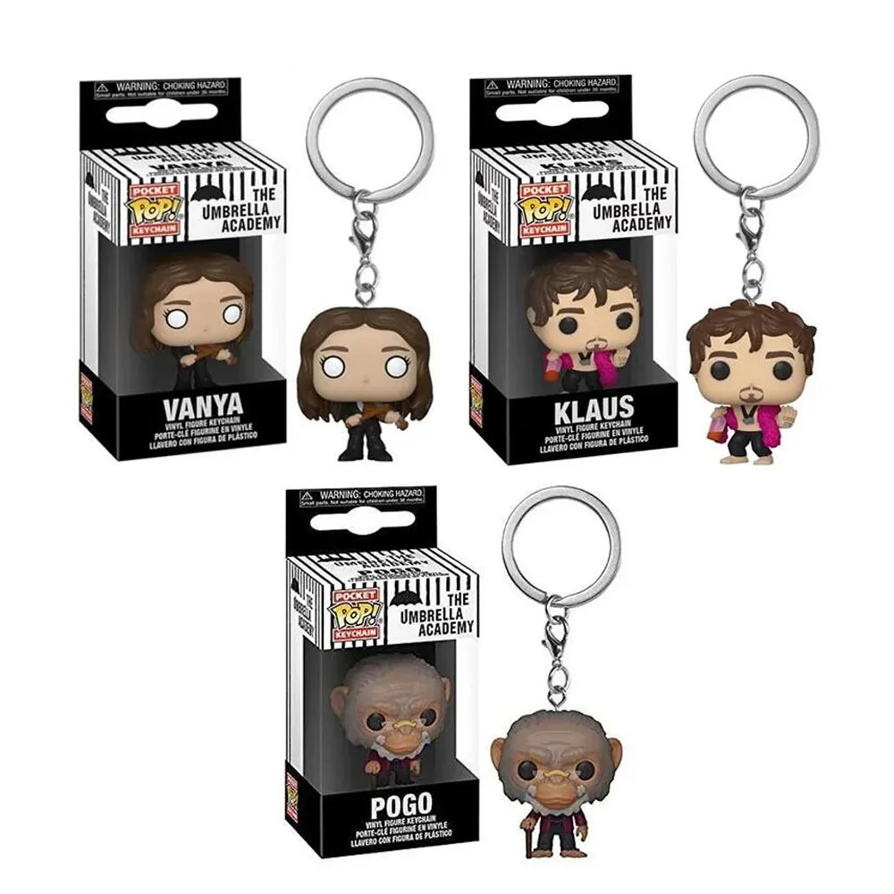 Llavero Funko Pop de The Umbrella Academy, figura de acción de vinilo de Klaus Vanya Pogo, llaveros Pop de The Umbrella Academy, juguetes y regalos