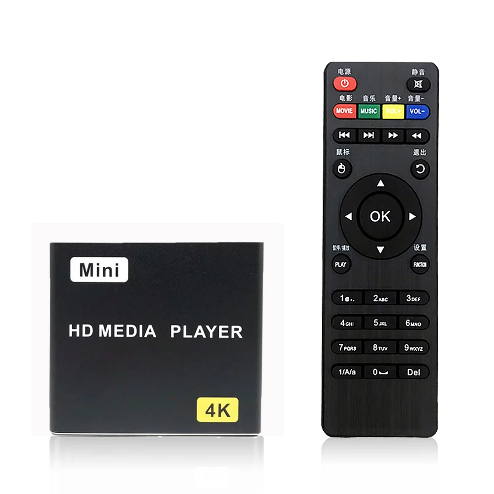 HDMI Media Player With Remote Control, supports USB drive, SD card for advertising playback multimedia TV auto playback.