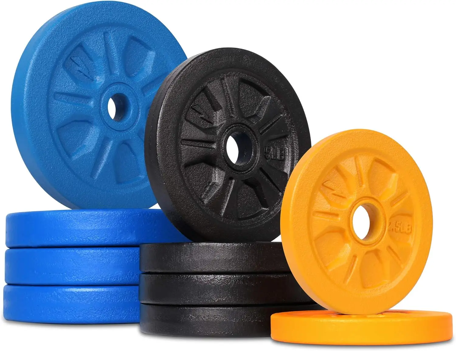 

Cast Iron 1-inch Weight Plate - Set of 2.5lbs, 5lbs, 10lbs - Weight Plates for Strength Training, Conditioning Workouts, Weightl