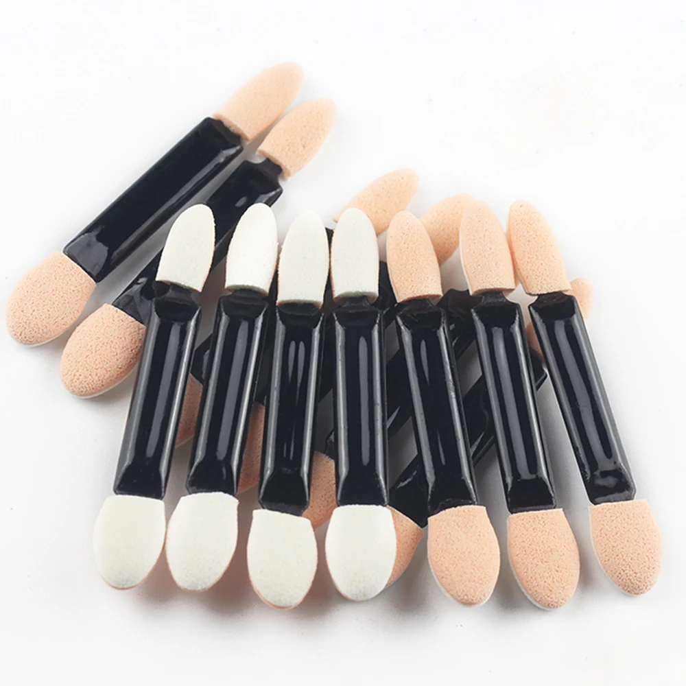 10/30/50/100Pcs Nail Powder Brushes Sponge Double Sided Applicator Mirror Chrome Pigment Easy Sponge Stick Cosmetic Makeup Tool*