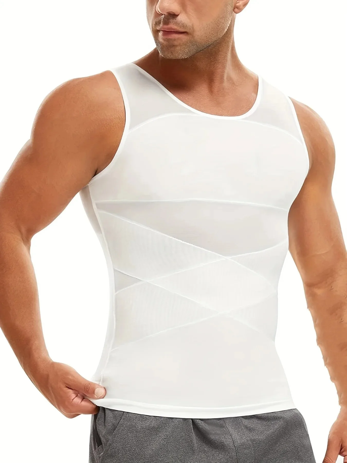 Body Shaper Men Breathable Compression Tummy Control Undershirt Slimming Sleeveless Tank Top Shaping Spring/Summer Sweatshirt