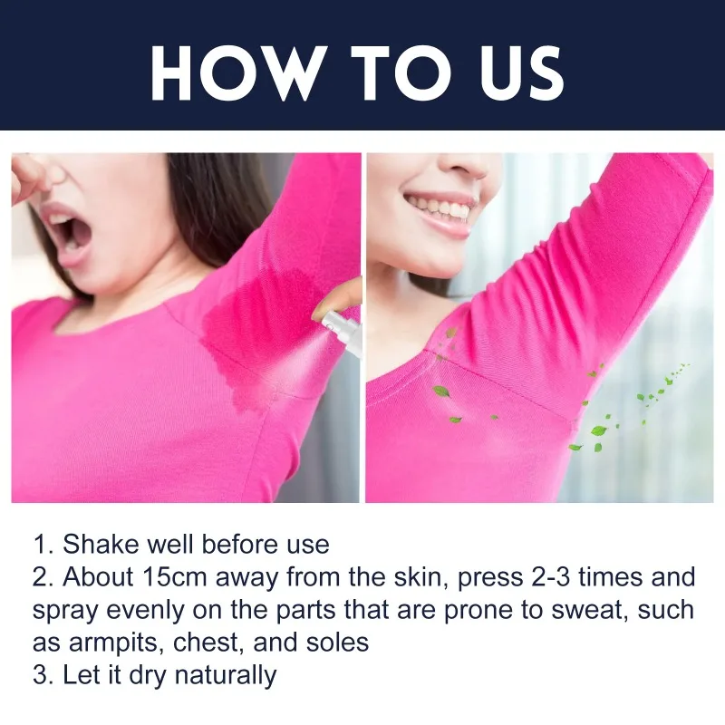 Underarm Deodorant Spray Odor Removal Refreshing Lightening Deodorant Portable Antiperspirant Spray for Woman Body Care Products