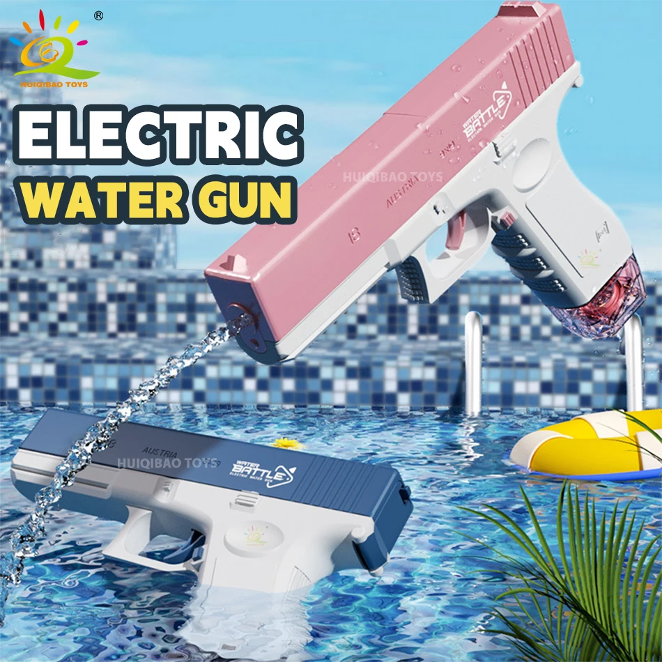 

Boy Electric Glock Auto Repeater Water Gun Pistol Firing Waters Fight Summer Outdoor Beach Shooting Game Toys for Children Gifts