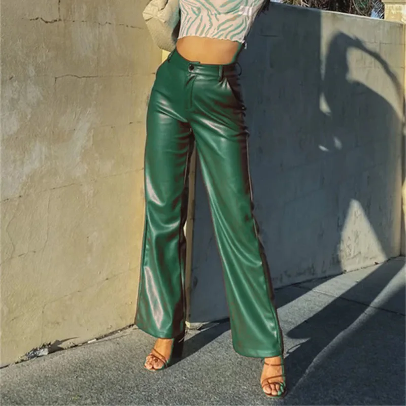 Fashion New Women's High Elastic PU Leather Leggings Women's Pants