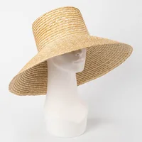 2023 New Wide Brim Beach Hats With Neck Tie For Women Large UV Protection Sun Hats Summer Big Brim Wheat Straw Hats Wholesale 4