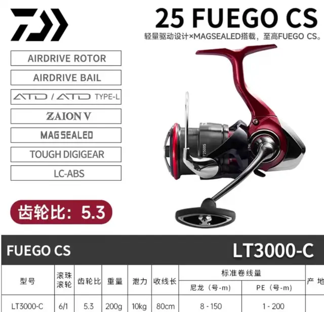海外モデル 2025 DAIWA FUEGO CS LT 3000-C 2021 DAIWA FUEGO CS LT 1000S-XH 2000S-XH 2500 2500-XH 2500S-XH
