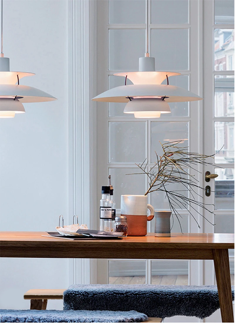 Nordic Led Pendant Light Ceiling Chandelier Danish Designer Aluminum Hanging Light Kitchen Island Light Fixtures