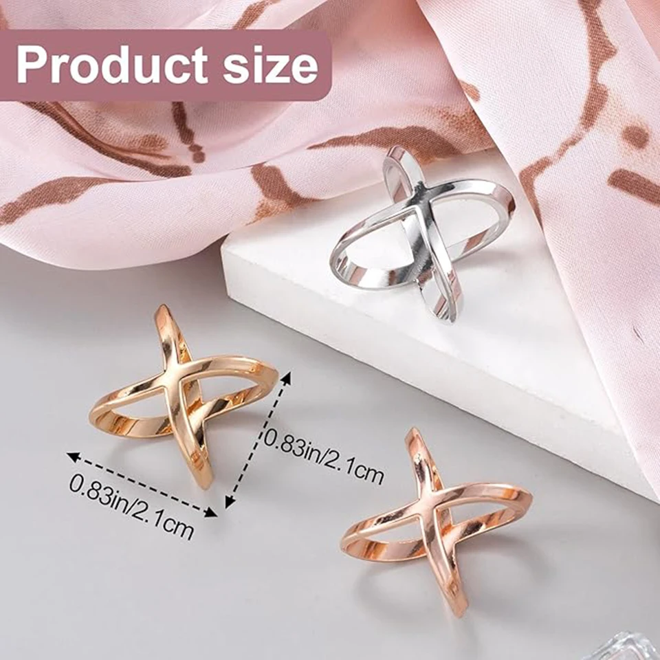 Donne moda sciarpa anello sciarpa chiusura clip abbigliamento avvolgere supporto abbigliamento decorazione accessori per t-shirt fazzoletto da collo scialle  15