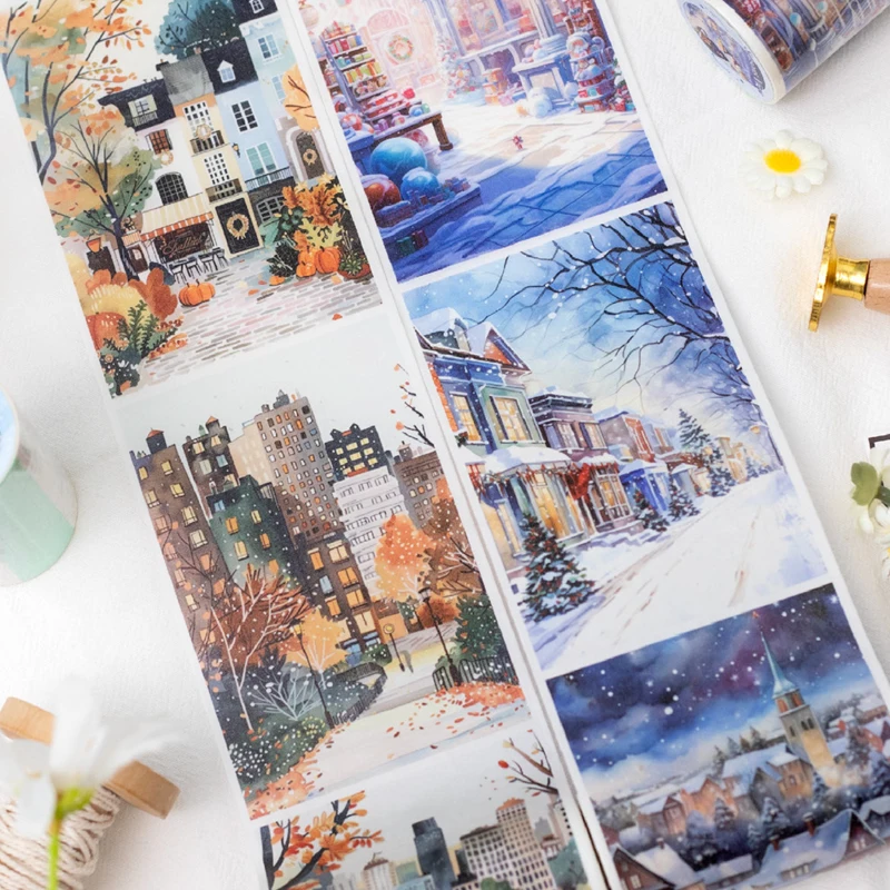 Mr Paper,3 rolls/bag earthly dynasty series washi long loop tape washi tape set colourful tape sticker office supplies 2