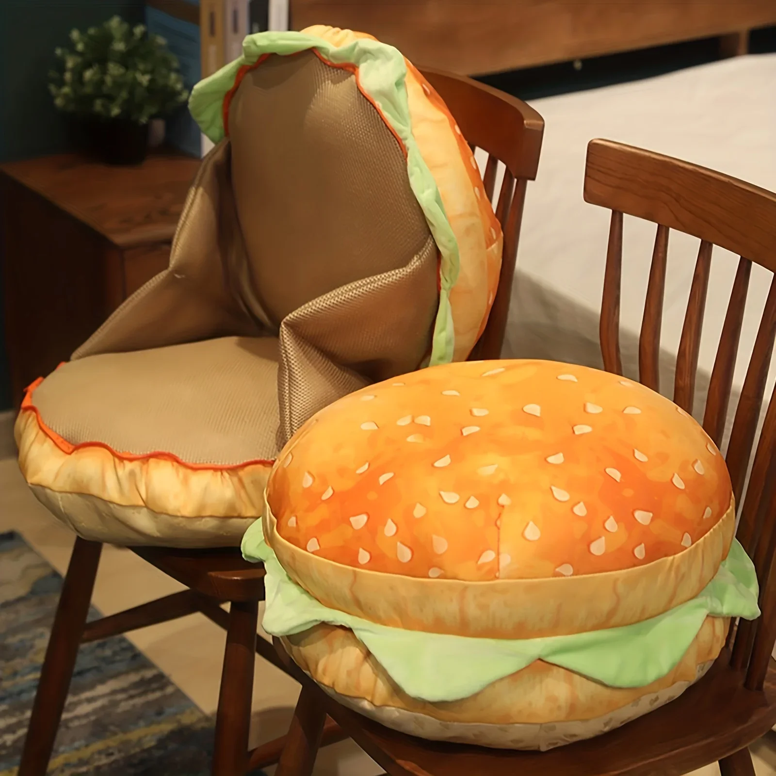 Cheeseburger Plush Pillow Hamburger Stuffed Pillow Giant 3D Simulation Burger Cushion Pillow Toys Gift for Room Decor Holiday 2