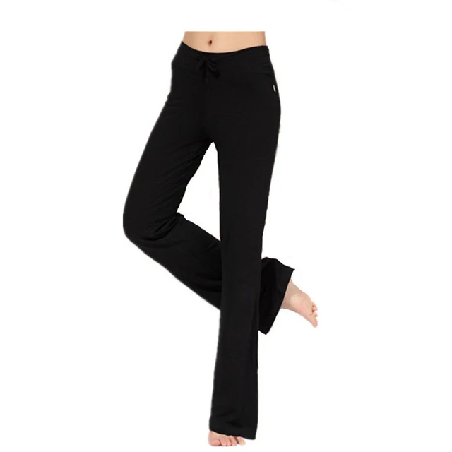 Warm Sweatpants Women Flare Slim Elastic Outwear Pant Bootleg Wide Leg  Solid Color Casual Sport High Waisted Tummy Control, Black, Small :  : Clothing, Shoes & Accessories