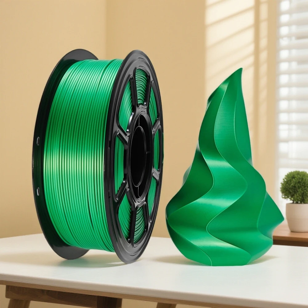 실크 컬러풀 PLA+ 3D 프린터 필라멘트 1KG 순중량 1.75mm 롤당 1080피트, FDM 3D 프린터용 진공 밀봉 포장 필라멘트