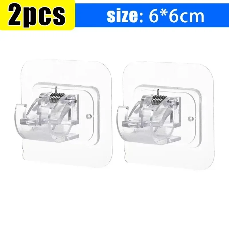 12/2 pezzi ganci per asta per tende senza chiodi staffe per aste per tende senza foratura supporto per tende adesivo bianco autoadesivo  15