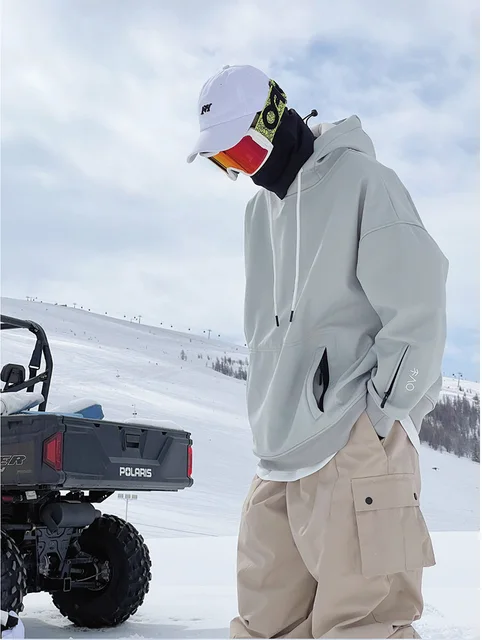 Oversize Grey Ski Hoodie Men Women For Windproof Waterproof Snow Hoodie Skiing Jacket Snowboarding Hoodie Jackets Ski Equipment 2