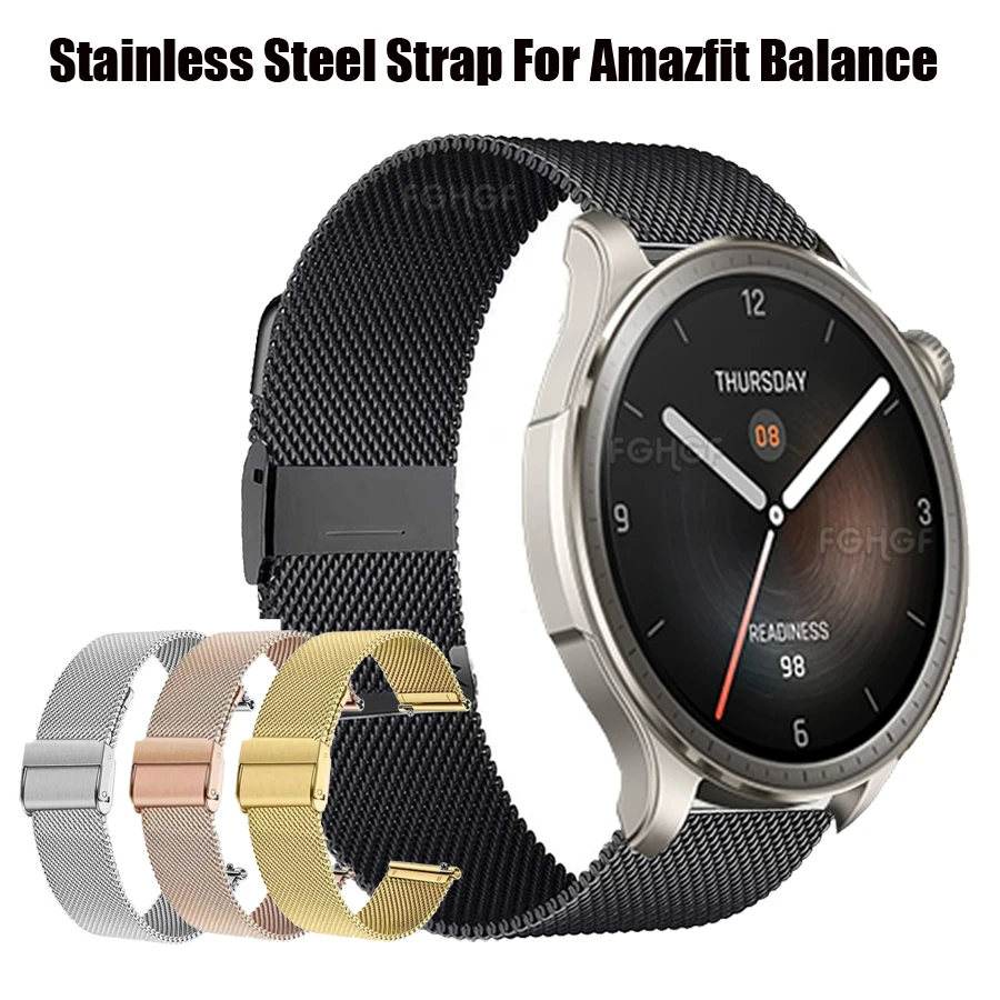 Stainless Steel Strap For Amazfit Balance Smart Watch Band Metal Bracelet  For Huami Amazfit Cheetah Pro