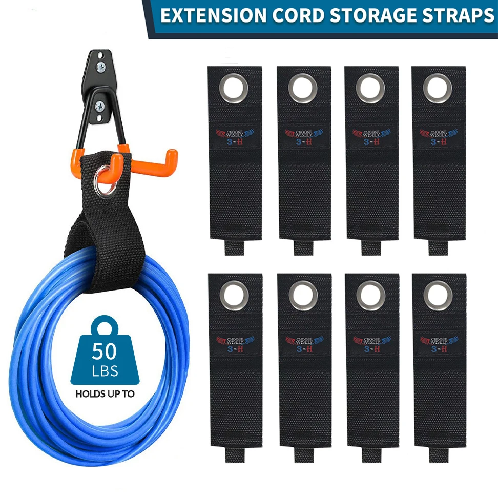 1/2/3PCS Storage Hooks Heavy Duty Storage Straps Extension Cord Holder ...