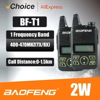 Baofeng Official Store 2PCS MINI Walkie Talkie BF-T1 UHF USB Charger Portable 5W Two Way Radio 1500mAh Kids Gifts Pocket Radio 2