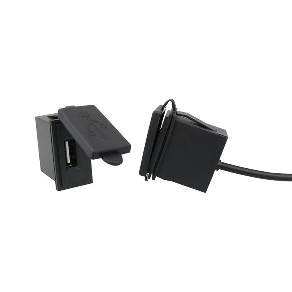 USB 충전 차량용 충전기 소켓 12-24V 블랙 차량용 충전기 부품 전원 소켓 ..