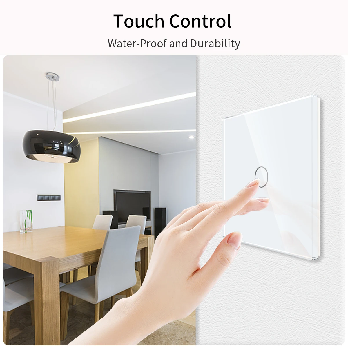 interruptor toque da ue led painel vidro