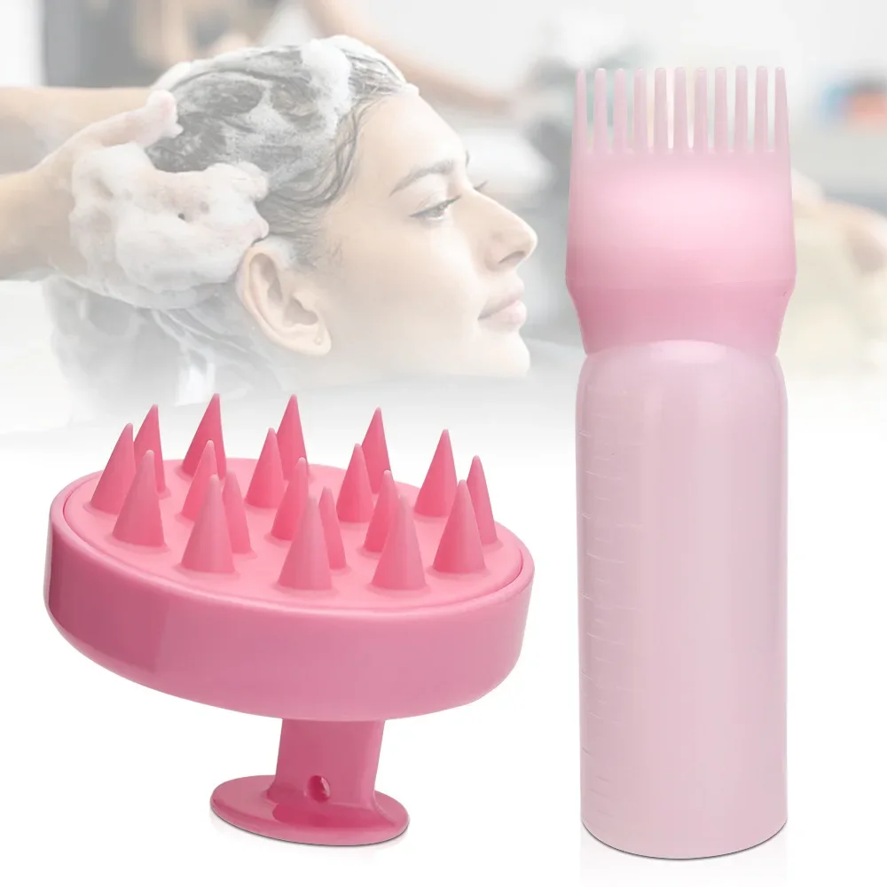 Hair Oil Applicator Bottle 1-4pcs Hair Oil Dispenser Bottle Root Comb Applicator For Hair Oil Reusable Scalp Massager Shampoo Brush Dye Tool hair dye applicator bottle