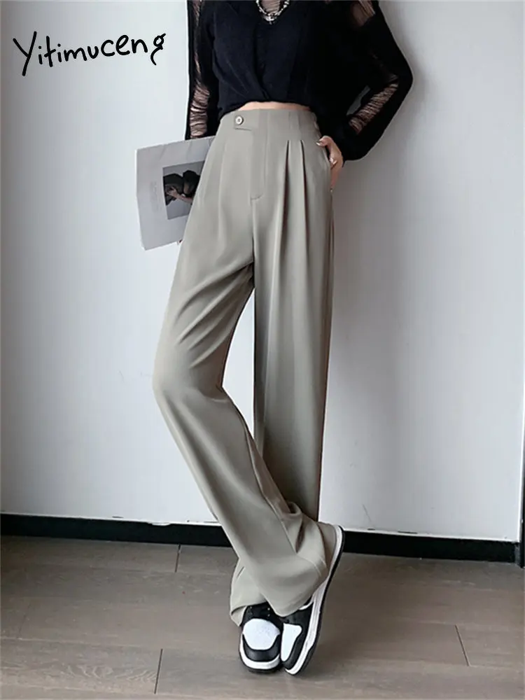 Yitimuceng High Waisted Suits Pants for Women 2023 Korean Fashion
