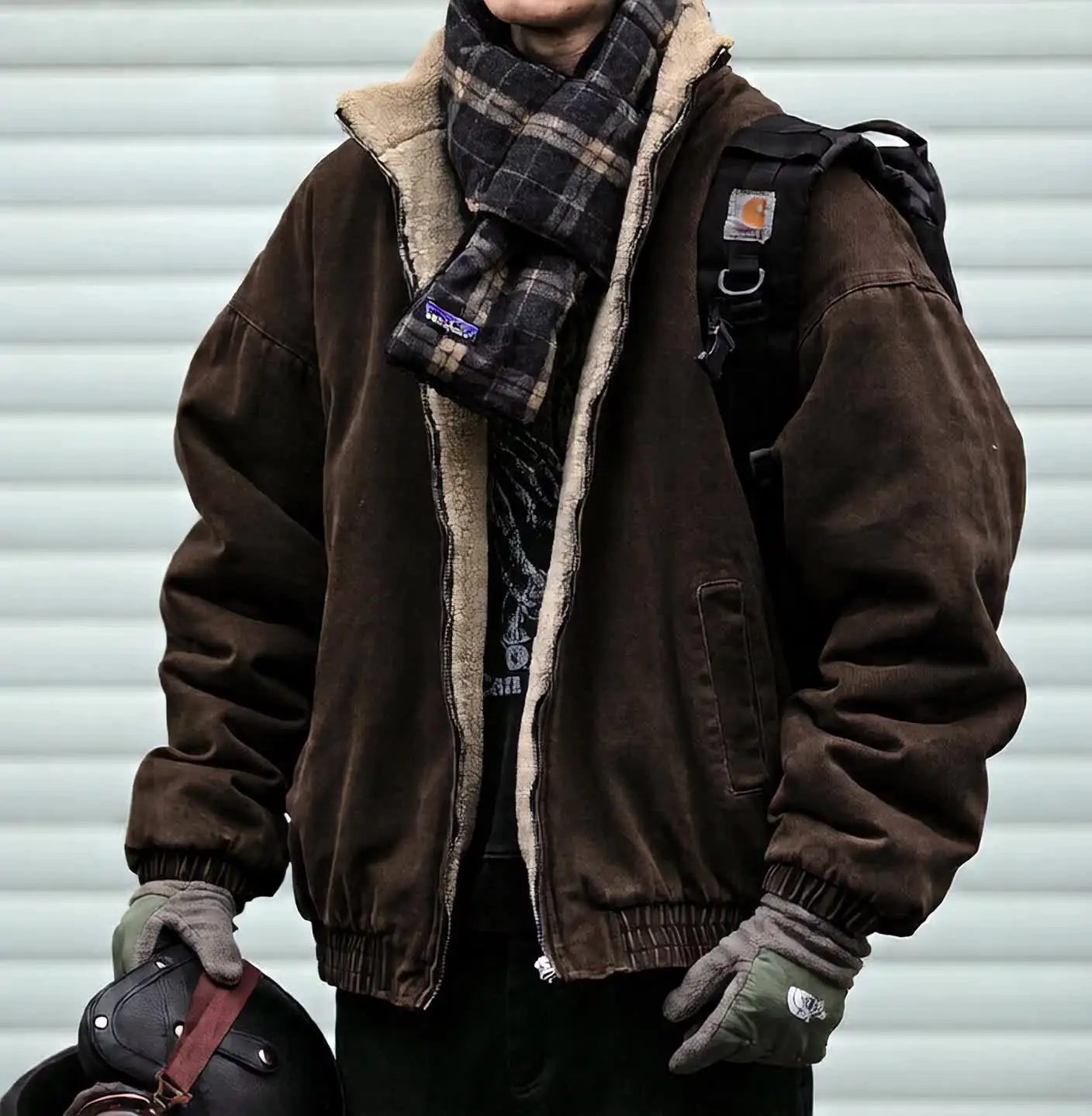 Japanese Vintage Polar Fleece Jacket Men Winter High Quality Thick