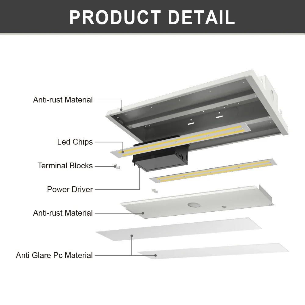 Stock Industrial Lighting 210W 30600Lm Linear High Bay