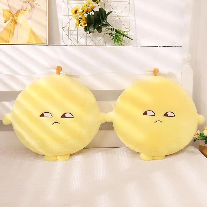 50cm Yellow Lemon Plush Pillow Stuffed Round Fruit Seat Cushion with Arms Legs Disdainful Emotion Plushie Sofa Chair Decor Gift 6