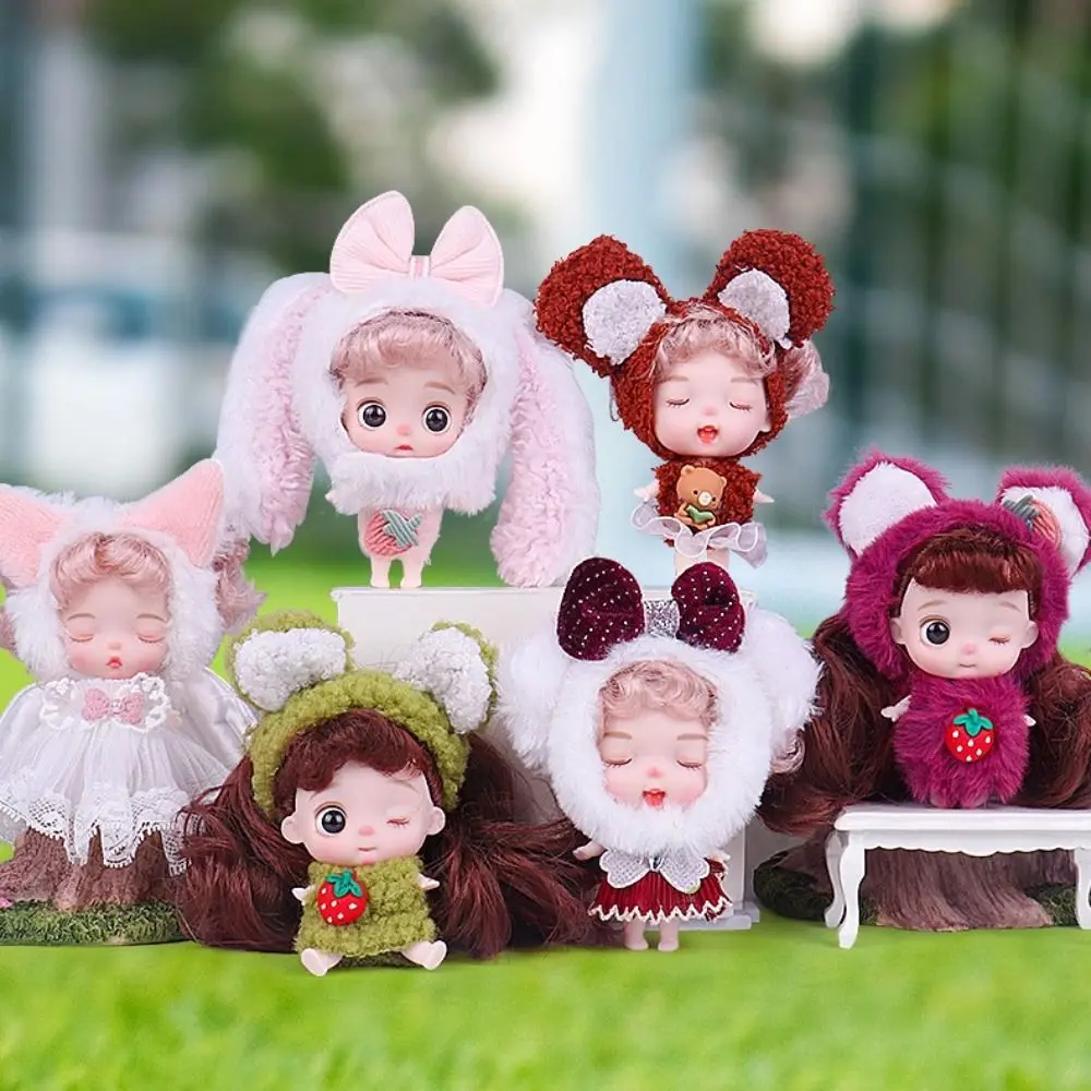 

10cm Dress Up Toys Movable Joint Doll Dress Up Girl Dolls Princess Toy BJD Baby Doll Rabbit Ear Bear Beautiful Cute Safety Toys
