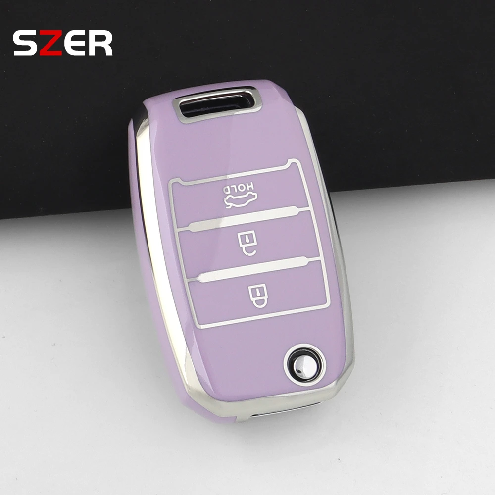 Enhanced TPU Car Flip Key Case Cover - 3/4 Button Protection