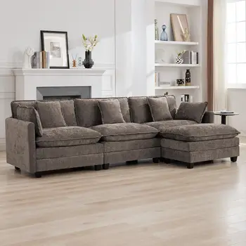 Chenille Cloud Sectional Sofa 7