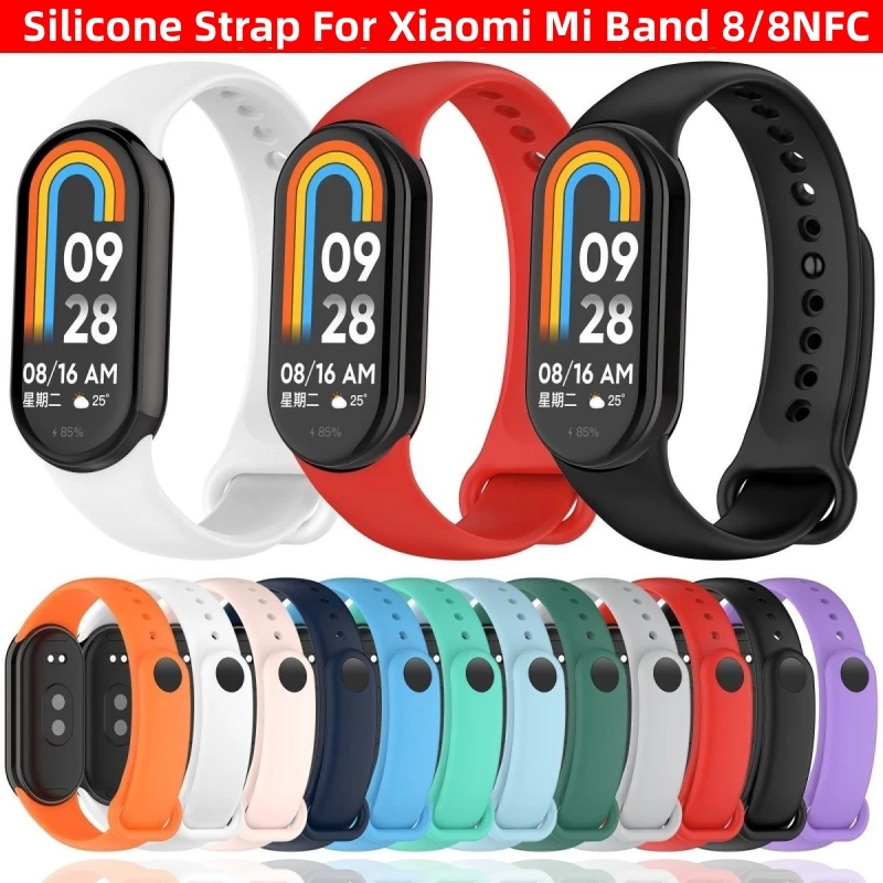 

Rubber Watchband for Mi Band 8 Strap SmartWatch Accessories Silicone Replacement Wristband Pulseira for Xiaomi MiBand 8/8NFC