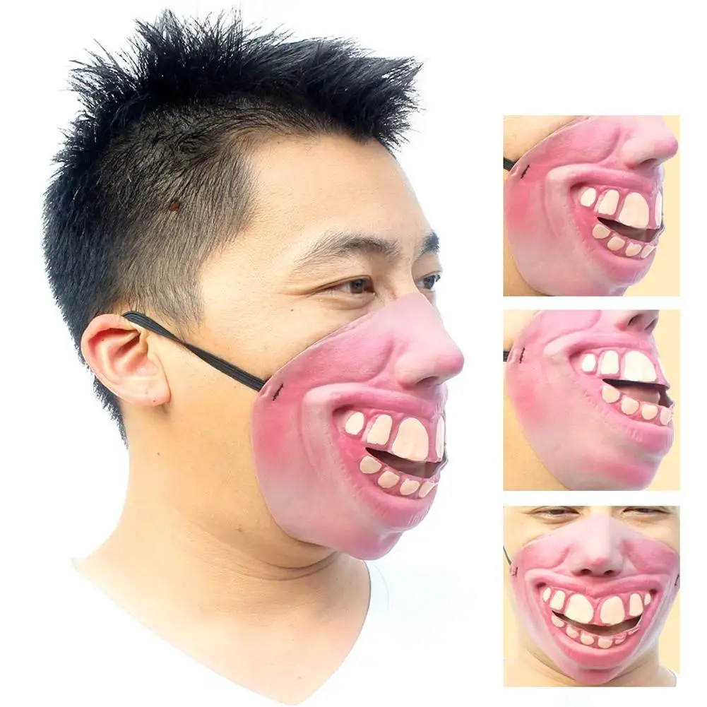 2026 Neue Lustige Erwachsenen-Partymaske Latex-Clown-Cosplay Halloween-Party-Deko Halbgesichts-Gruselmaske Party-Dekorationszubehör – Detail 6