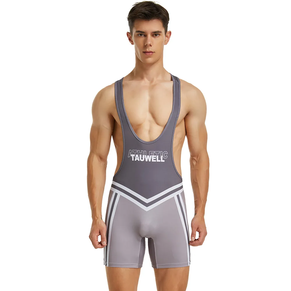 Description Picture 2 of itemMens Undershirts Leotard Wrestling Singlet Fitness Sports Workout Gym Bodysuits Underwear Seamless Jumpsuits One-piece Bodywear