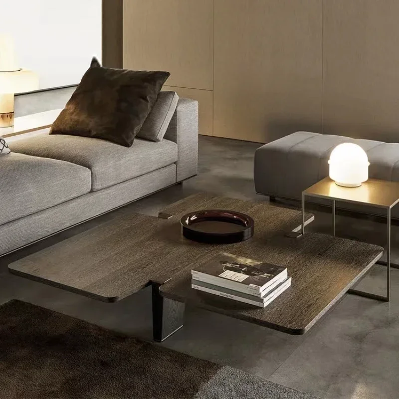 Italian minimalist designer living room coffee table special-shaped stone slab personality model house customized