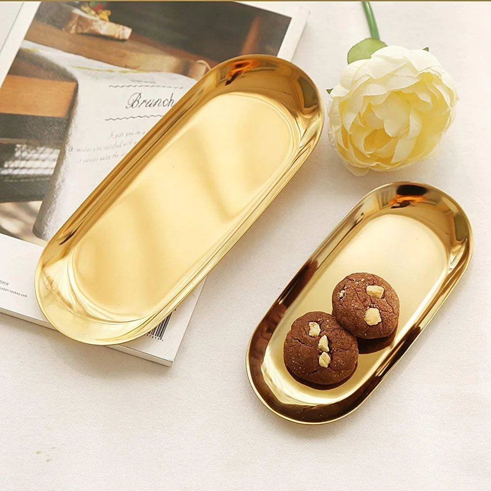 Stainless Steel Tray Decoration Storage Earrings Sorting Multi Size Bathroom Bedroom Home Rust Proof