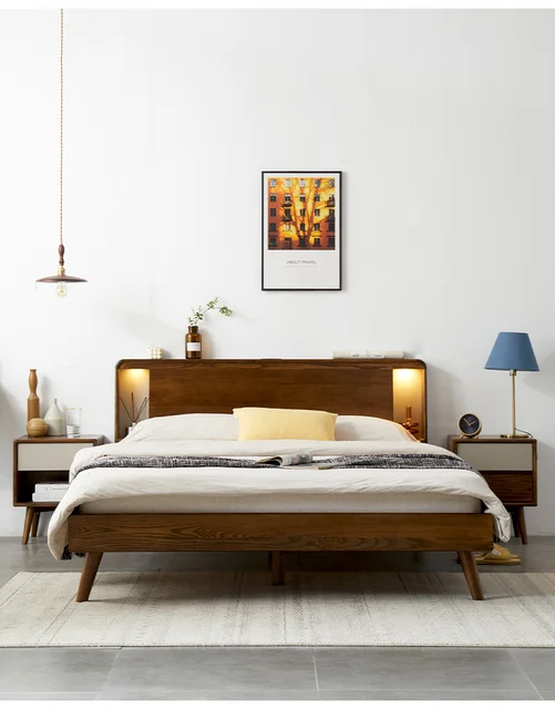 White Wax Wood Bed: A Modern Master Bedroom Essential