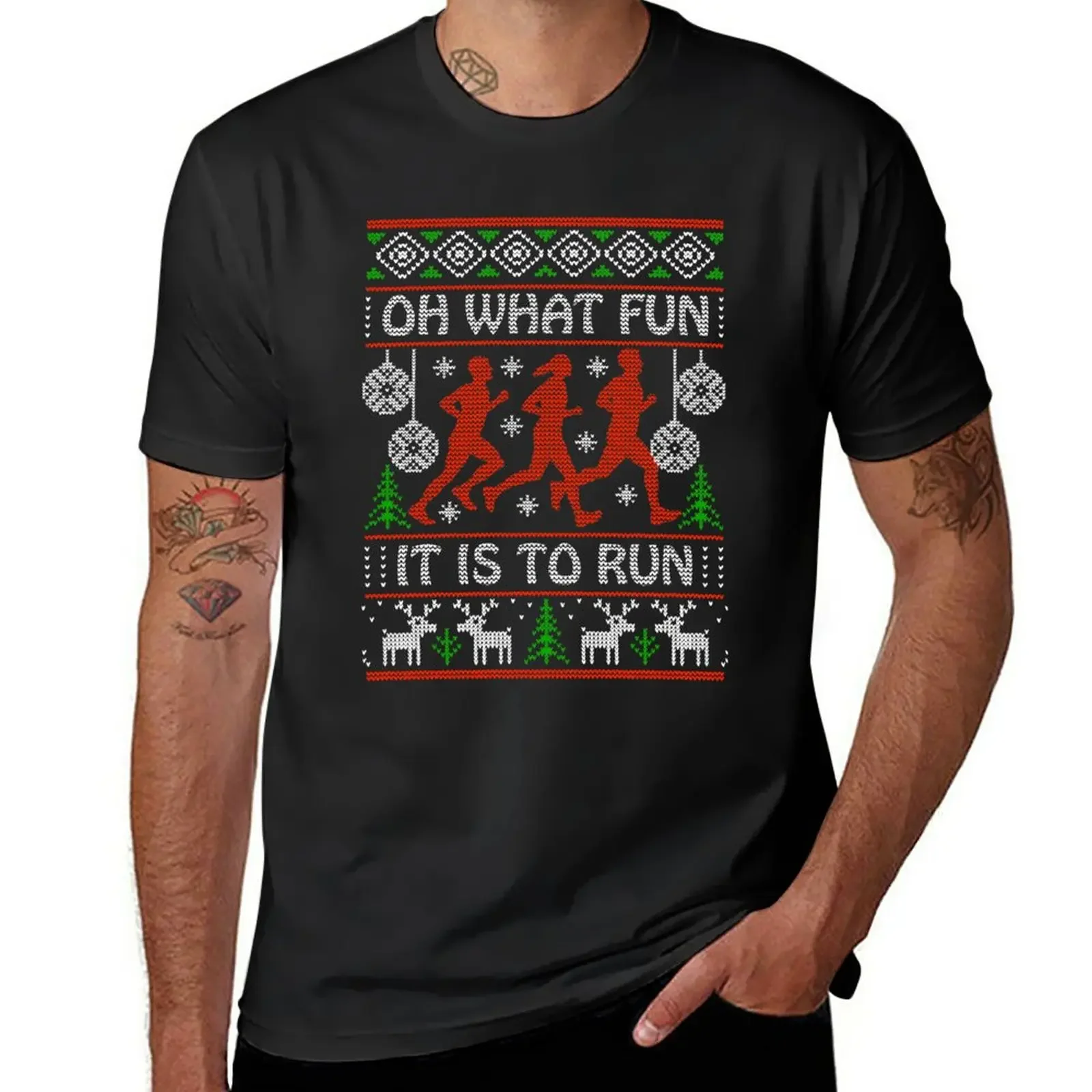 

Christmas Gift Idea for Runners Oh What Fun It Is To Run T-Shirt new edition summer clothes mens workout shirts