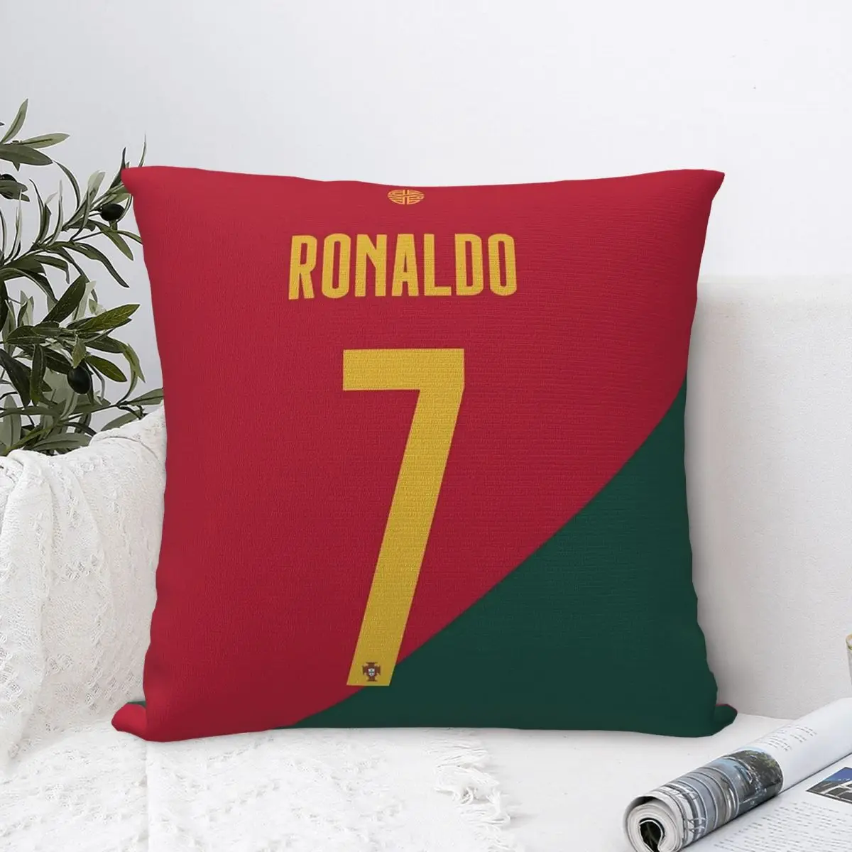 CristianoRonaldoJerseyCr7PortugueseFlagSquarePillowCaseCushionCoversFunnyZippered